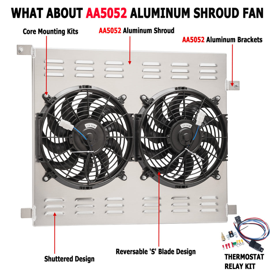 ASI Performance Aluminum Shroud Fan For 2016-2023 18 22 Toyota Tacoma 3.5L V6 2.7L L4