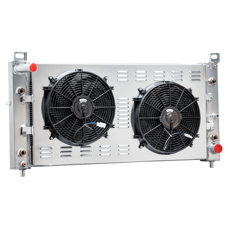 ASI Performance 2 Row Radiator Shroud Fan For 01-02 Chevy Silverado 2500HD 3500 GMC Sierra 8.1L
