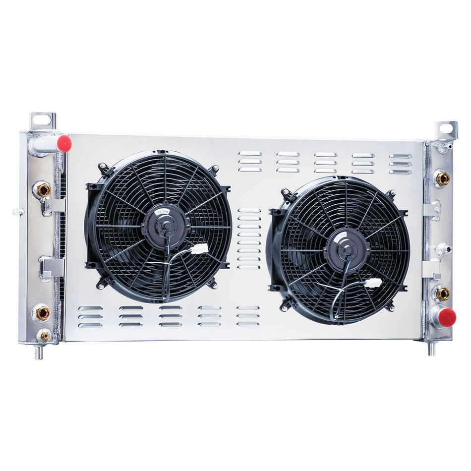 ASI Performance 3 Row Aluminum Radiator Shroud Fan Fit 2001-2002 Chevy GMC Sierra 2500 3500 PRO;