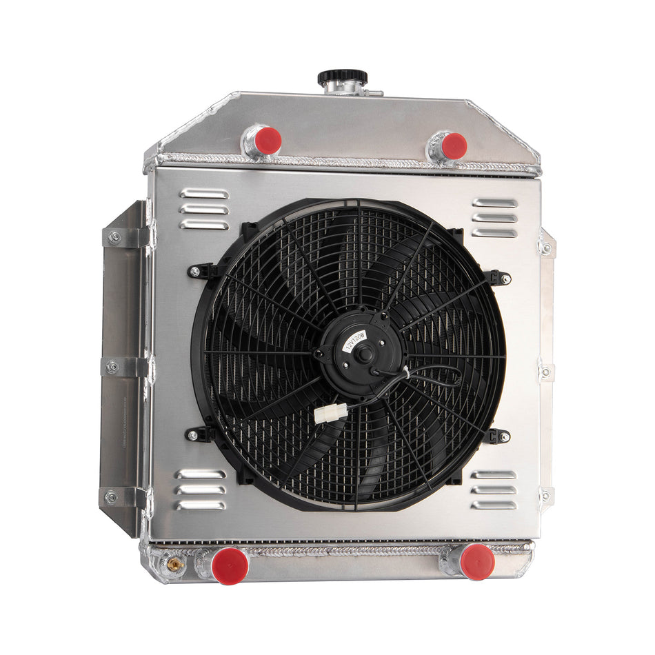 ASI Performance 4 Row Radiator+Shroud Fan For 1949-1953 52 Ford Cars Flathead Configuration V8