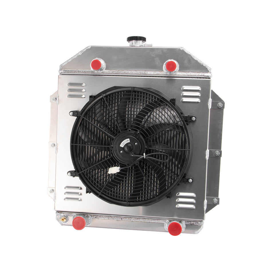 ASI Performance 4 Row Radiator+Shroud Fan For 1949-1953 52 Ford Cars Flathead Configuration V8