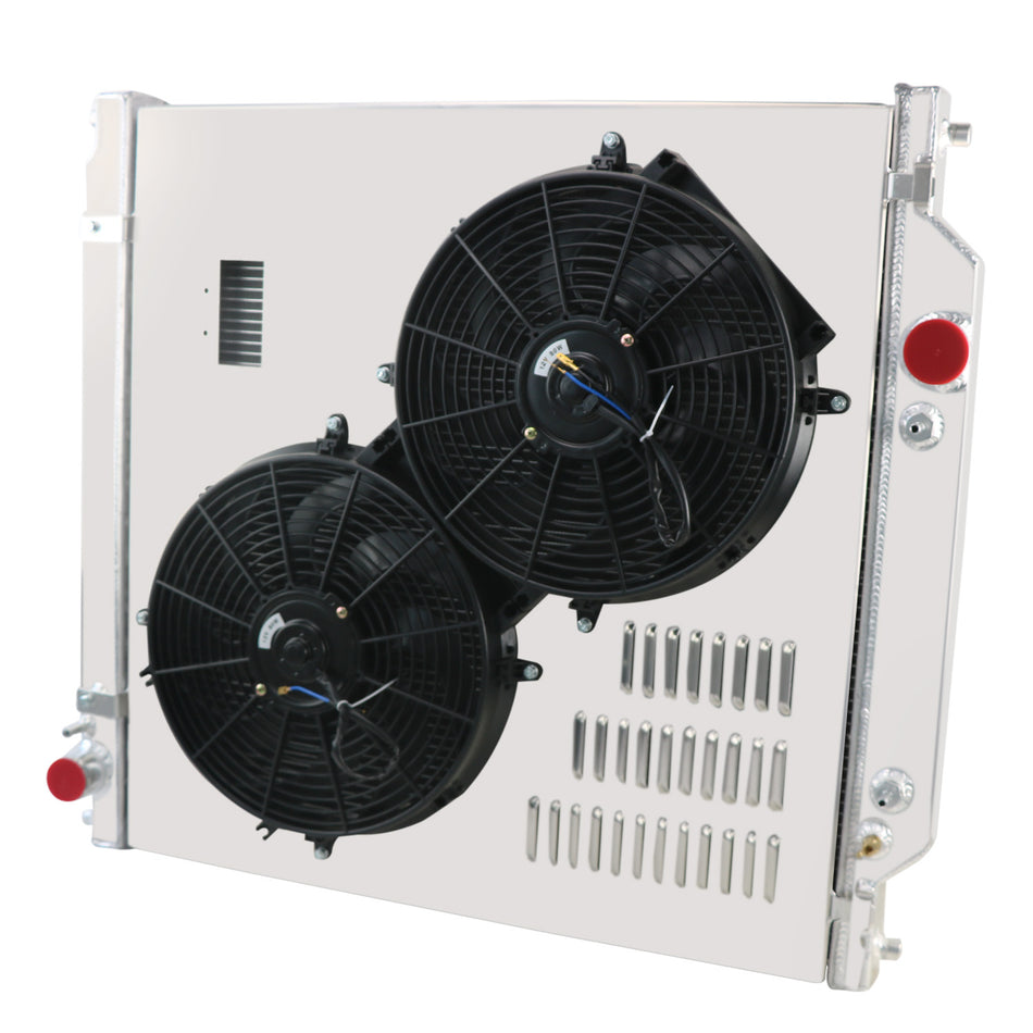 ASI Performance Aluminum radiator + shroud fan + relay fit 2003-07 Ford F250, F350 Super Duty 6.0L