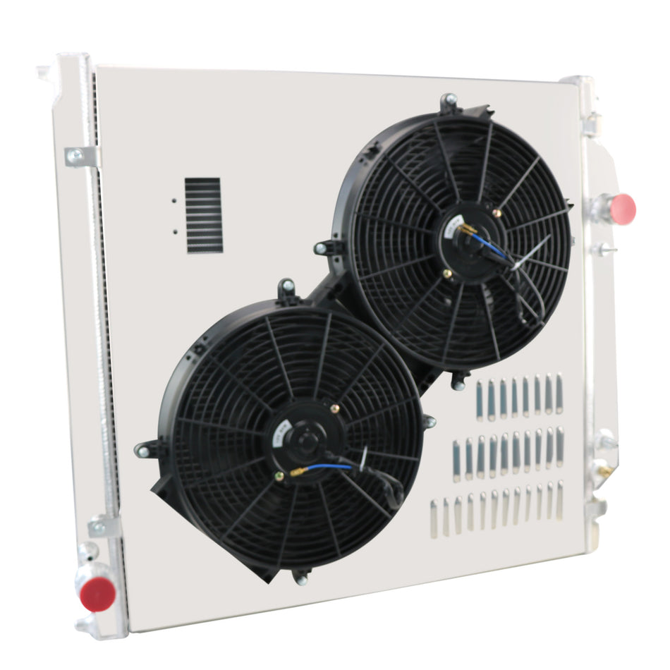 ASI Performance Aluminum radiator + shroud fan + relay fit 2003-07 Ford F250, F350 Super Duty 6.0L