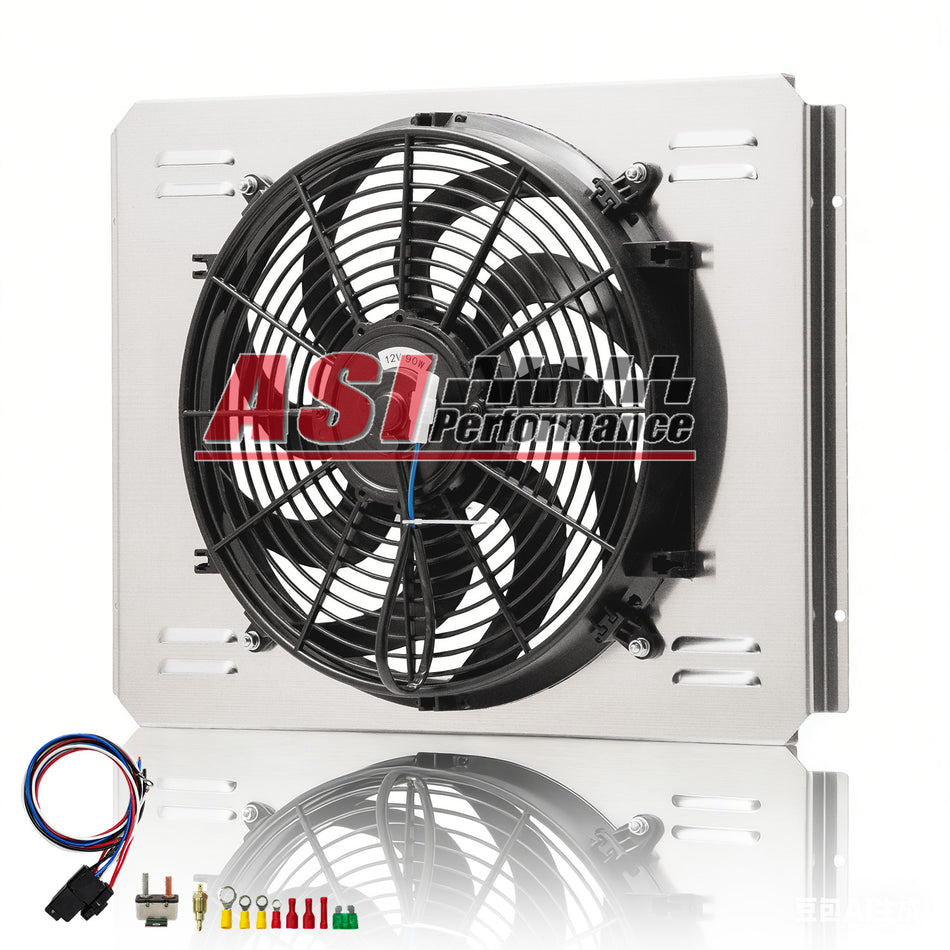 ASI Performance Aluminum Shroud Electirc Fan For 1955 1956 1957 Chevy Bel Air Nomad 4.3L 4.6L V8