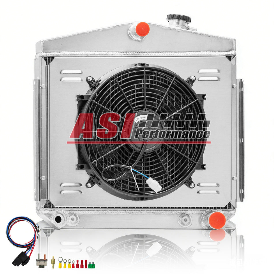 ASI Performance 4 Row Radiator Shroud Fan Relay For 1955-1957 Chevy Bel-Air Nomad 4.3L 4.6L V8