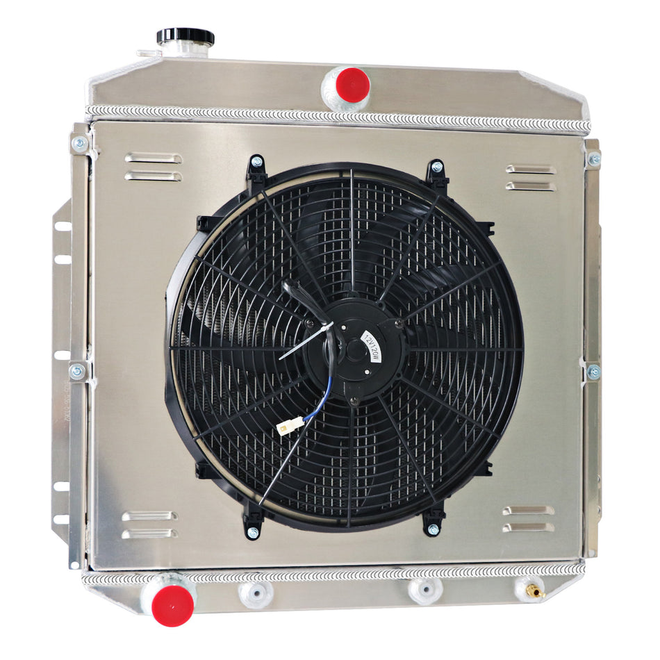 ASI Performance 4-Row Radiator+Shroud+Fan For 1953-1956 Ford F350 F250 F100 Pickup Trucks L6 V8.