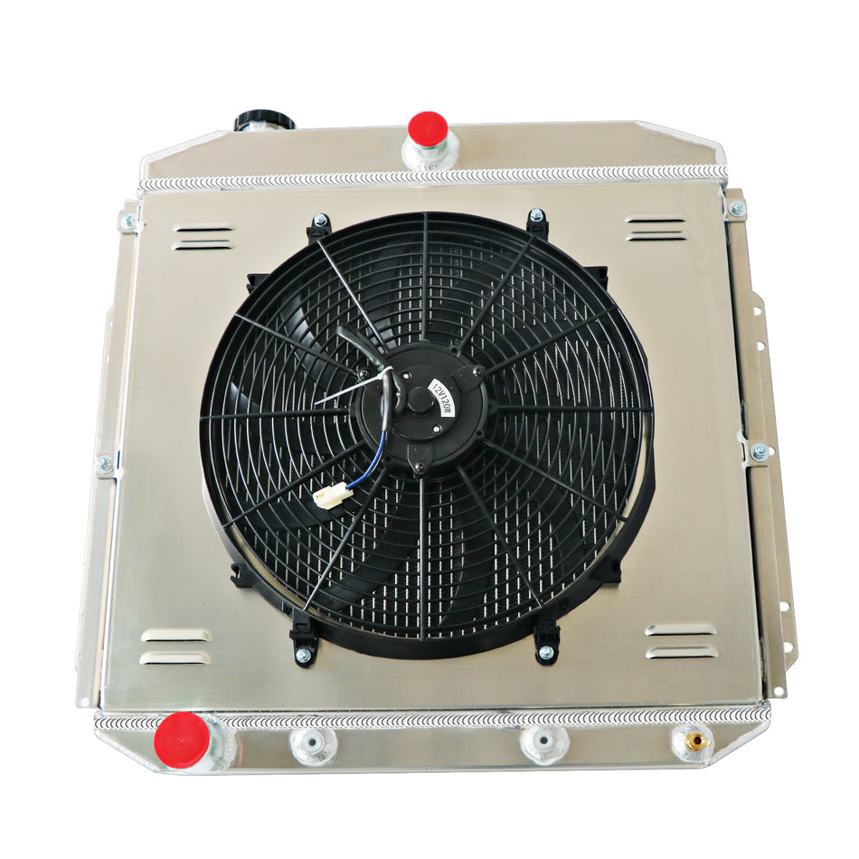 ASI Performance 4-Row Radiator+Shroud+Fan For 1953-1956 Ford F350 F250 F100 Pickup Trucks L6 V8.