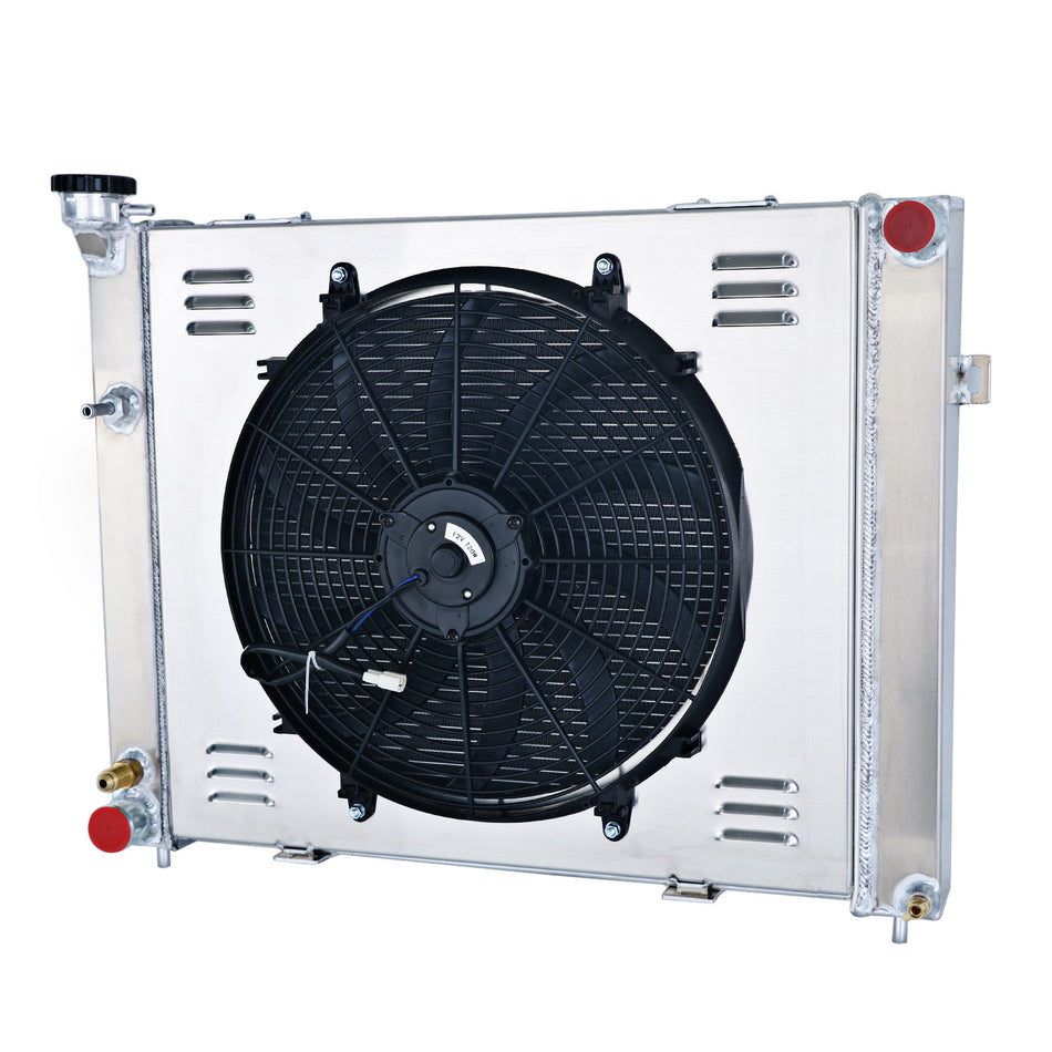 ASI Performance 3 Row Aluminum Radiator+Shroud Fan+Relay For 1993-97 Jeep Grand Cherokee 4.0L AT