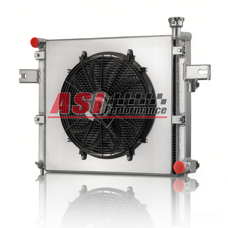 ASI Performance 4 Row Aluminum Radiator Shroud Fan For 1999-2005 Jeep Grand Cherokee 4.7L V8
