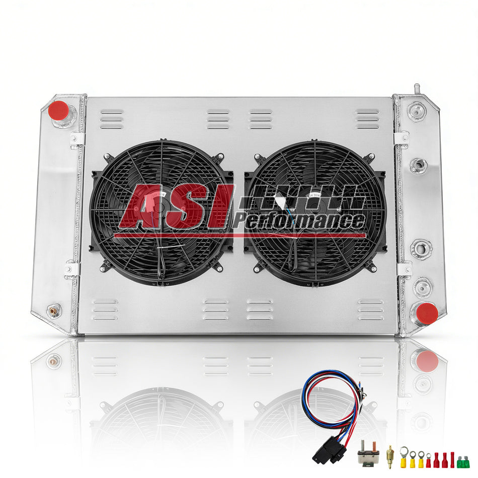 ASI Performance 3 Row Radiator Shroud Fan For 1991-02 Chevy Kodiak GMC Topkick 7.2L 7.4L 8.1L