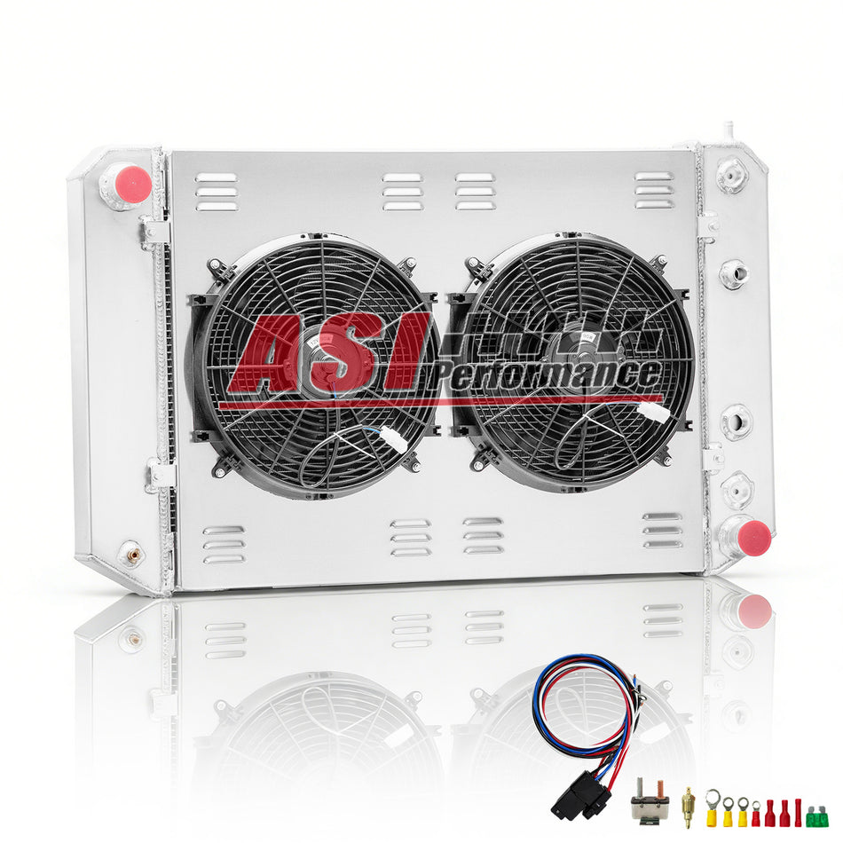 ASI Performance 4 Row Radiator Shroud Fan For 1991-2002 Chevy Kodiak GMC Topkick 7.2L 7.4L 8.1L