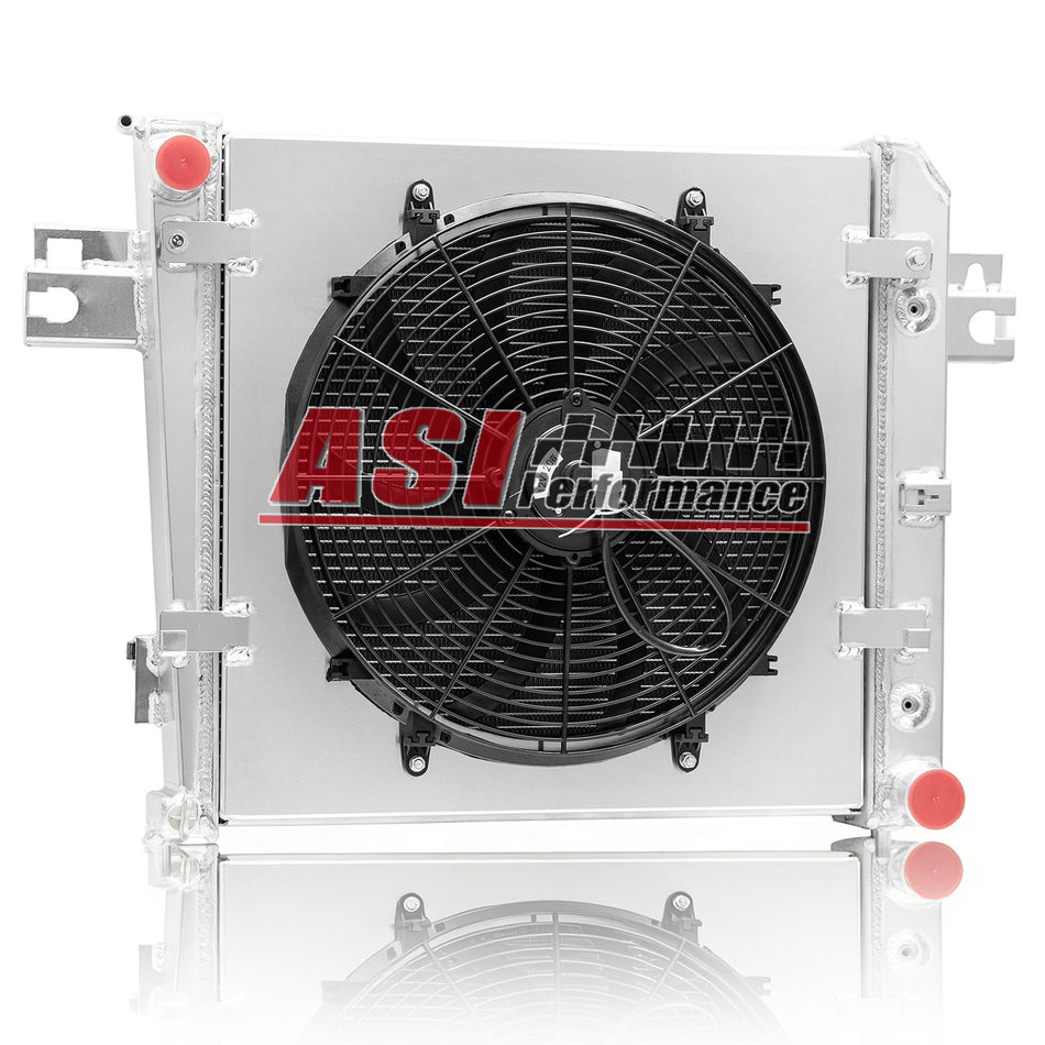 ASI Performance 3 Row Aluminum Radiator Shroud Fan For 2002-2006 Jeep Liberty 3.7L V6 Engine