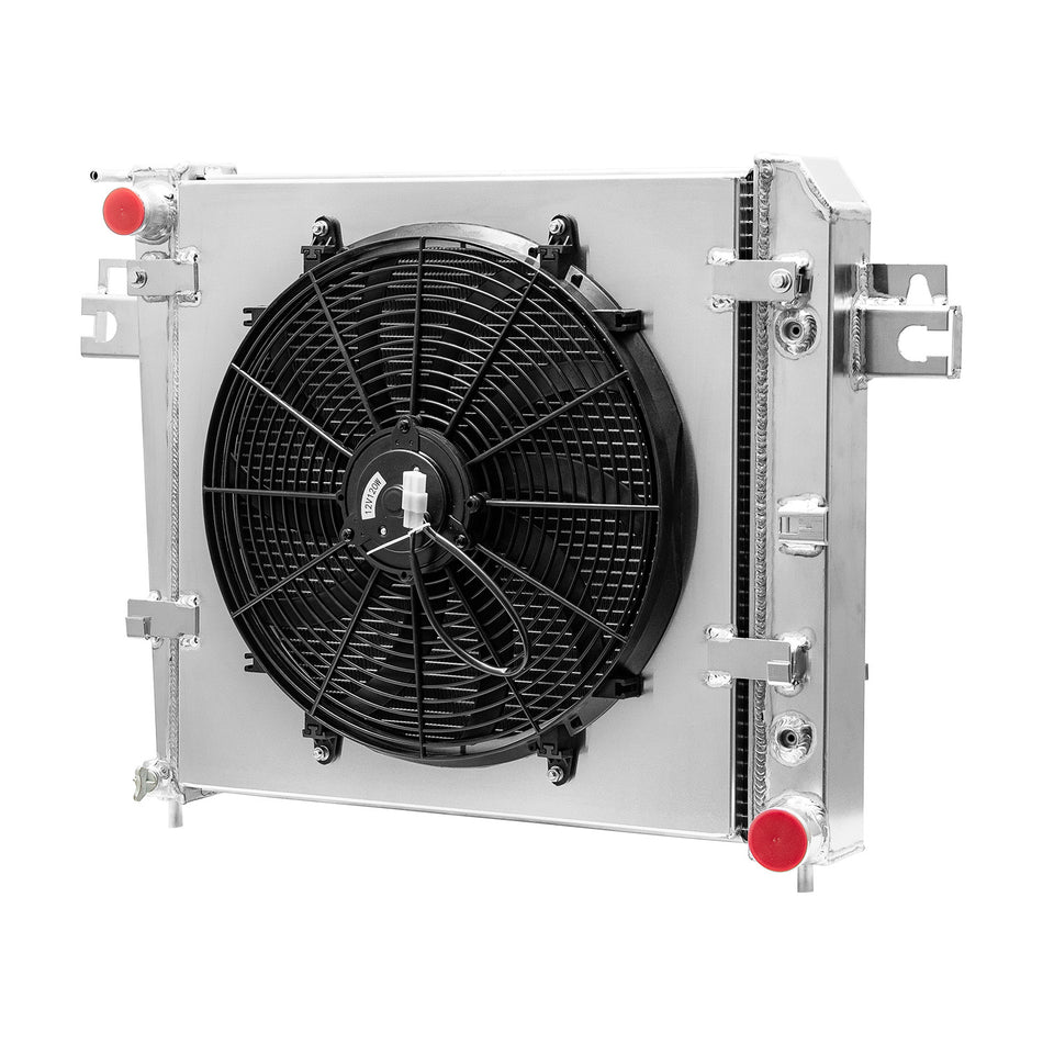 ASI Performance 3 Row Aluminum Radiator Shroud Fan For 2002-2006 Jeep Liberty 3.7L V6 Engine