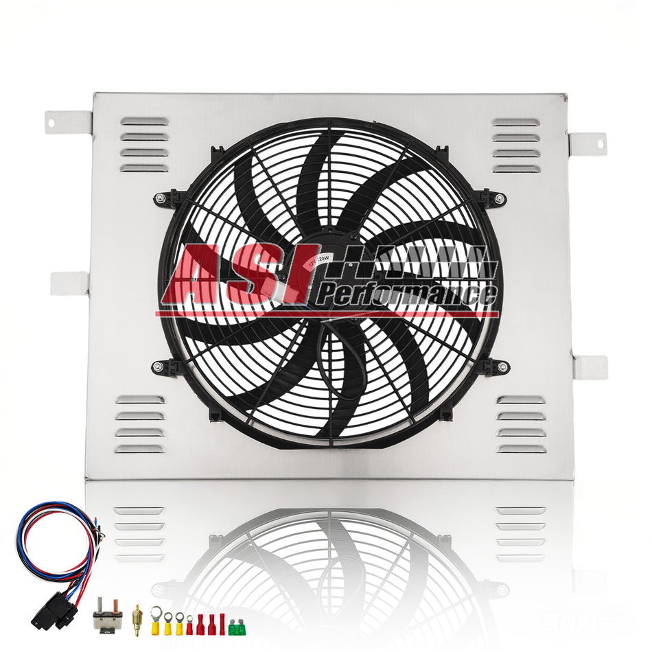 ASI Performance Aluminum Shroud+Fan For 2005-2014 08 Ford Mustang 3.7L 4.0L 5.0L 4.6L 5.0L V6 V8