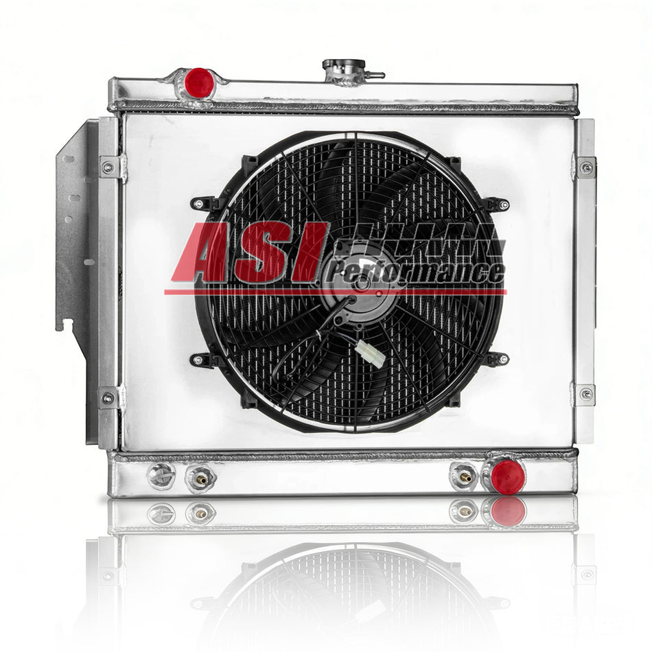 ASI Performance Aluminum Radiator+Shroud For 1979-1993 Dodge D/W 100 250 200 350 Truck V8
