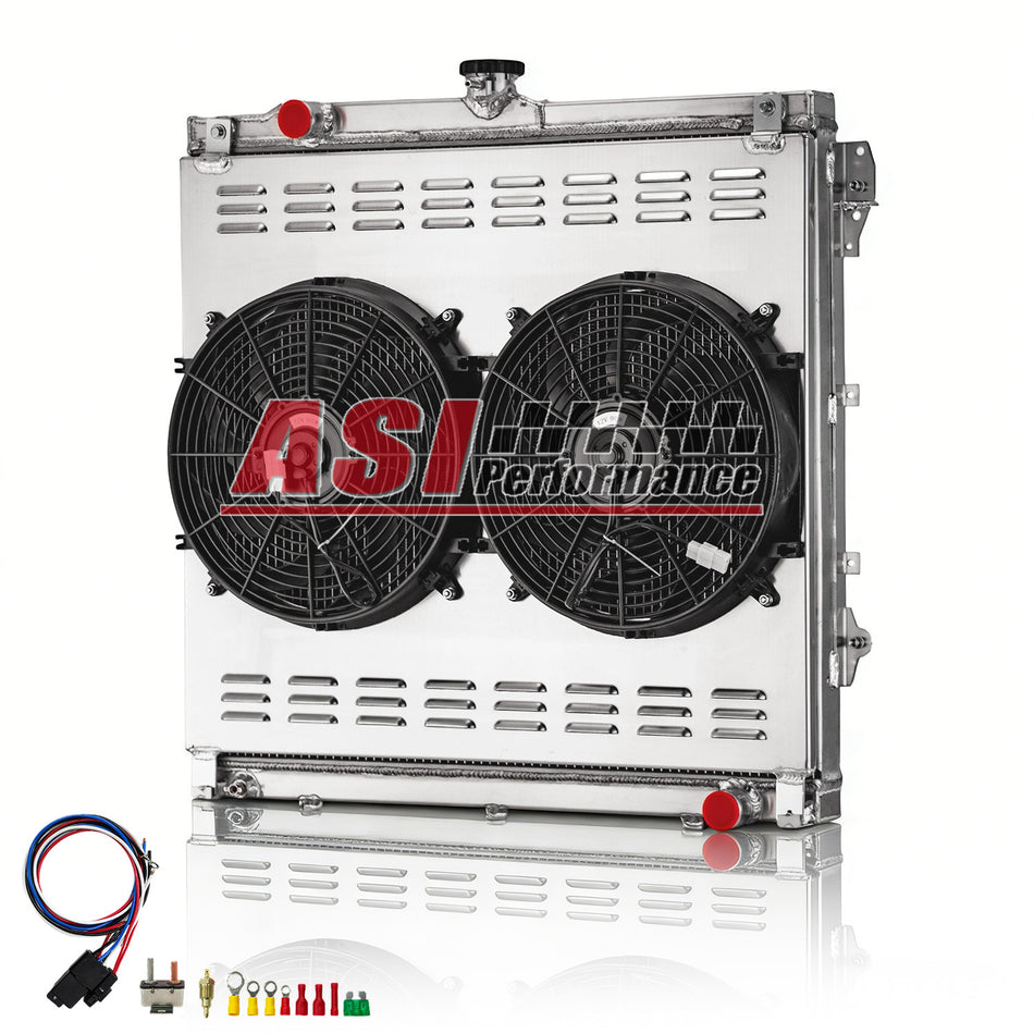 ASI Performance 3 Row Radiator with Shroud Fan Relay For 2007-2014 Toyota Tundra Sequoia 4.6 5.7 V8