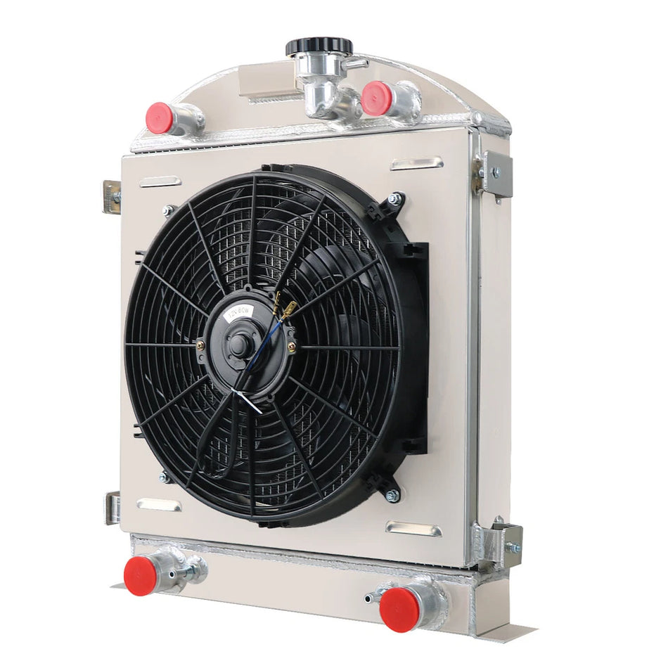 ASI Performance 3ROW 62mm Radiator+Shroud+Fan+Relay For 28-29 Ford Model A Flathead Engine AT/MT