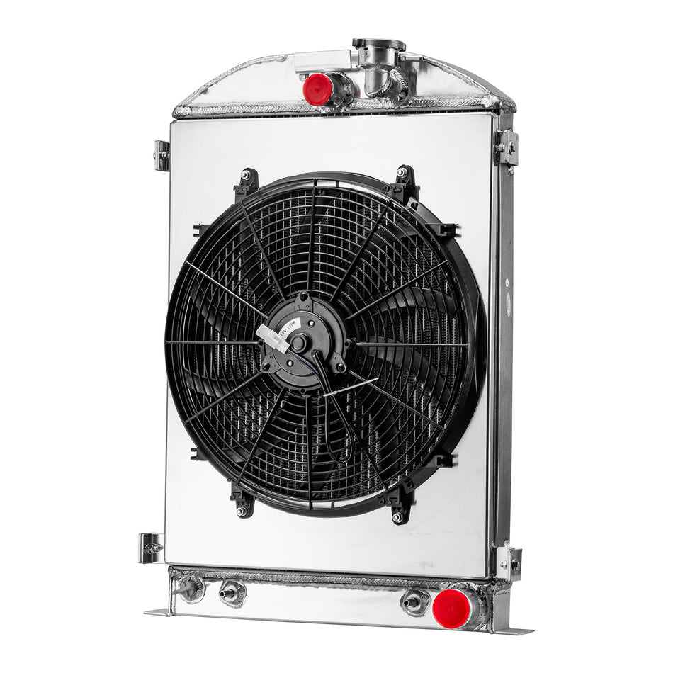 ASI Performance 3 Row Radiator+Fan Shroud For Ford Model A 2.2L Chevy V8-Engine 1933-1935 1934