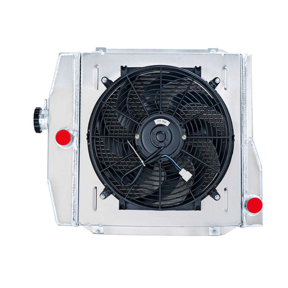 ASI Performance Aluminum 4 Row Radiator Shroud Fan For 1955-71 Jeep Willys CJ3 CJ5 CJ6 5.0L 3.7L