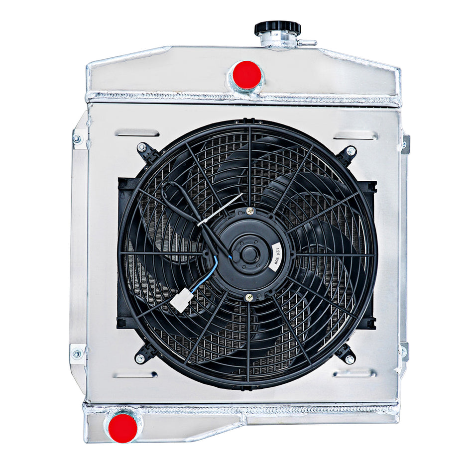 ASI Performance Aluminum 4 Row Radiator Shroud Fan For 1955-71 Jeep Willys CJ3 CJ5 CJ6 5.0L 3.7L