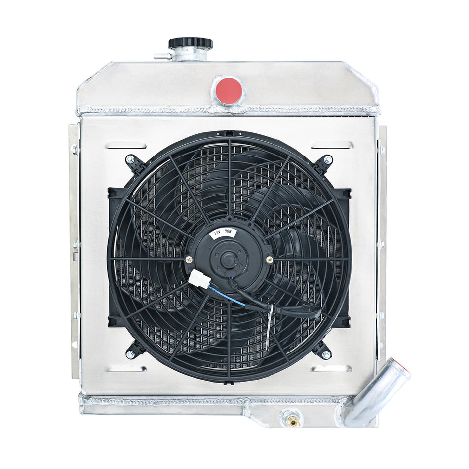 ASI Performance For 1965-1971 JEEP CJ5 Buick 3.7L V6 Engine Upgrade 3 Rows Radiator+Shroud Fan