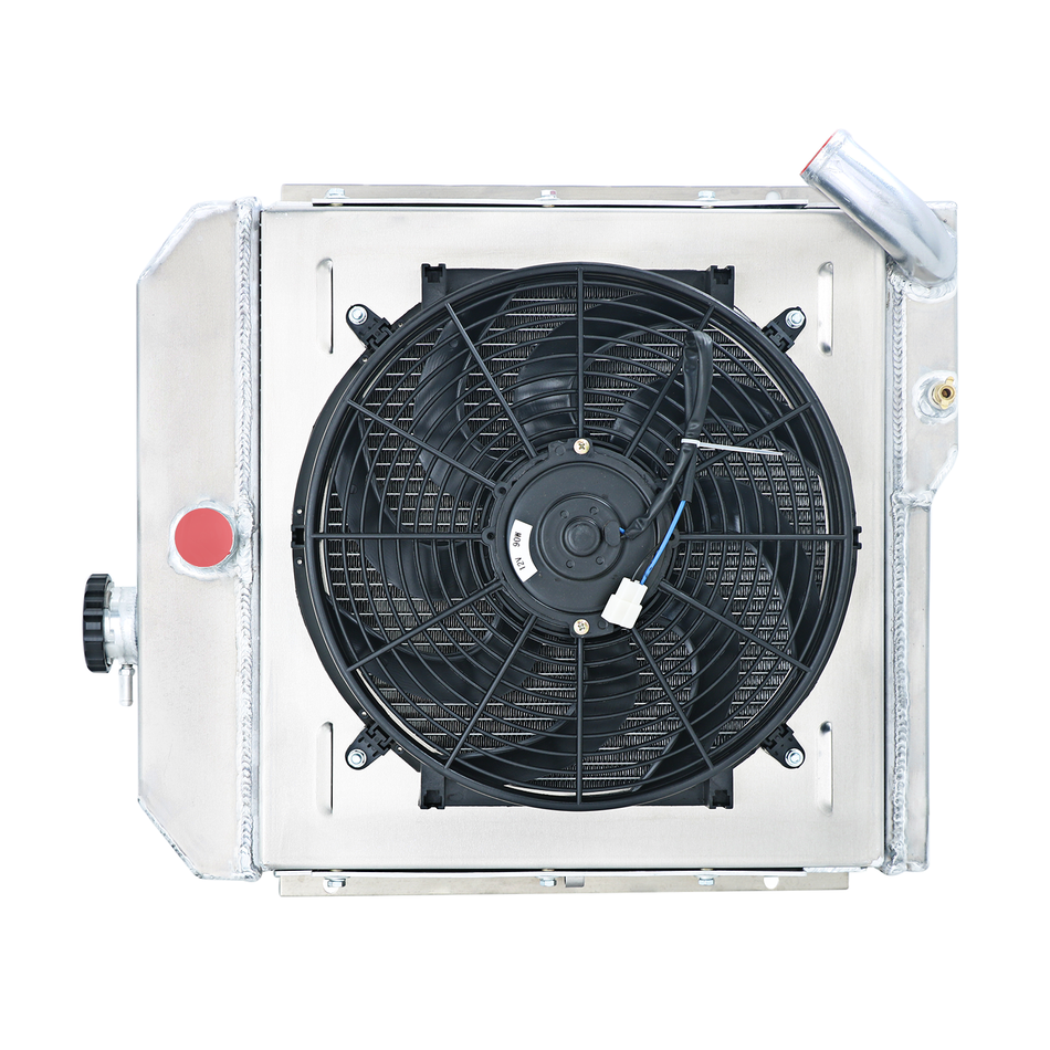 ASI Performance For 1965-1971 Jeep CJ5 CJ6 DJ5 DJ6 Buick 225 V6 4 Row Radiator+Shroud Fan+Relay