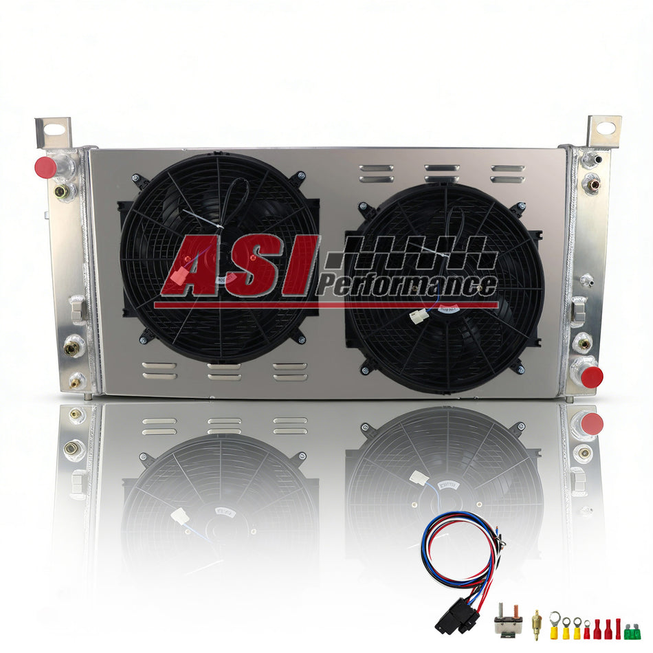 ASI Performance 4 Row Radiator Shroud Fan For 1999-2014 Chevy Silverado 1500 2500 Suburban Tahoe