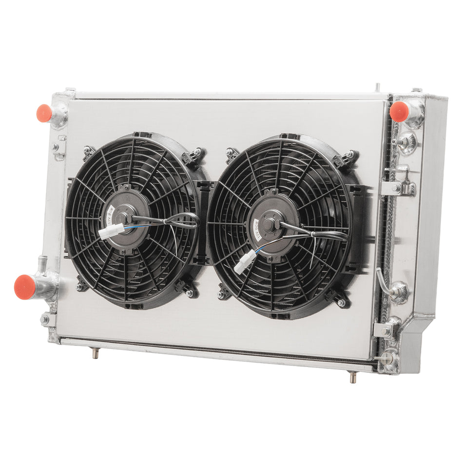 ASI Performance 4-Row Core Radiator  Shroud Fan fit 1976-1996 Jaguar XJS XJ12 5.3L 6.0L V12