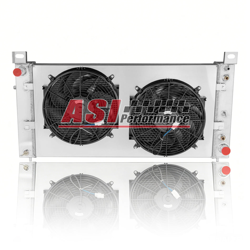 ASI Performance 4-Row Radiator Shroud Fan Fit 1999-13 Chevy Silverado 1500 2500 GMC Sierra Yukon