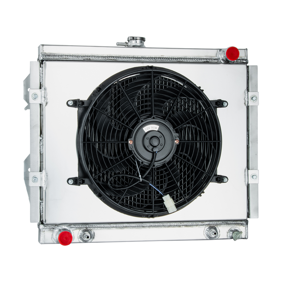ASI Performance 3-Row Radiator+Shroud Fan For 1984-1995 90 Toyota Pickup/4Runner SR5 2.4L AT