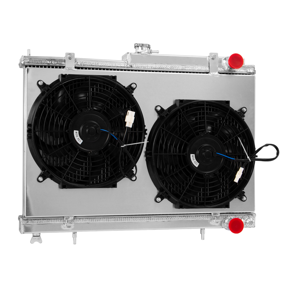 ASI Performance 3 Rows Radiator+Shroud Fan Fit 94-97 96 Nissan Skyline R33 R34 GTR GTST RB25DET