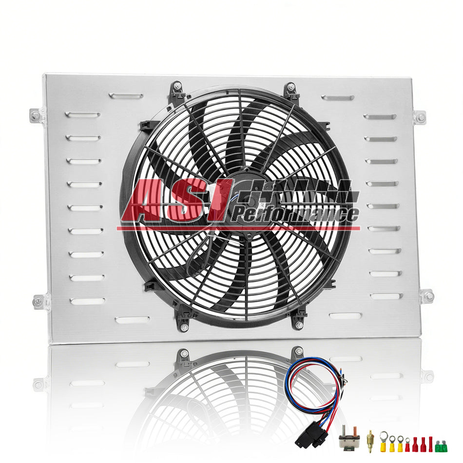 ASI Performance Aluminum Radiator Fan Shroud+Relay Kit For 73-74 DODGE CORONET CHARGER 7.2L.