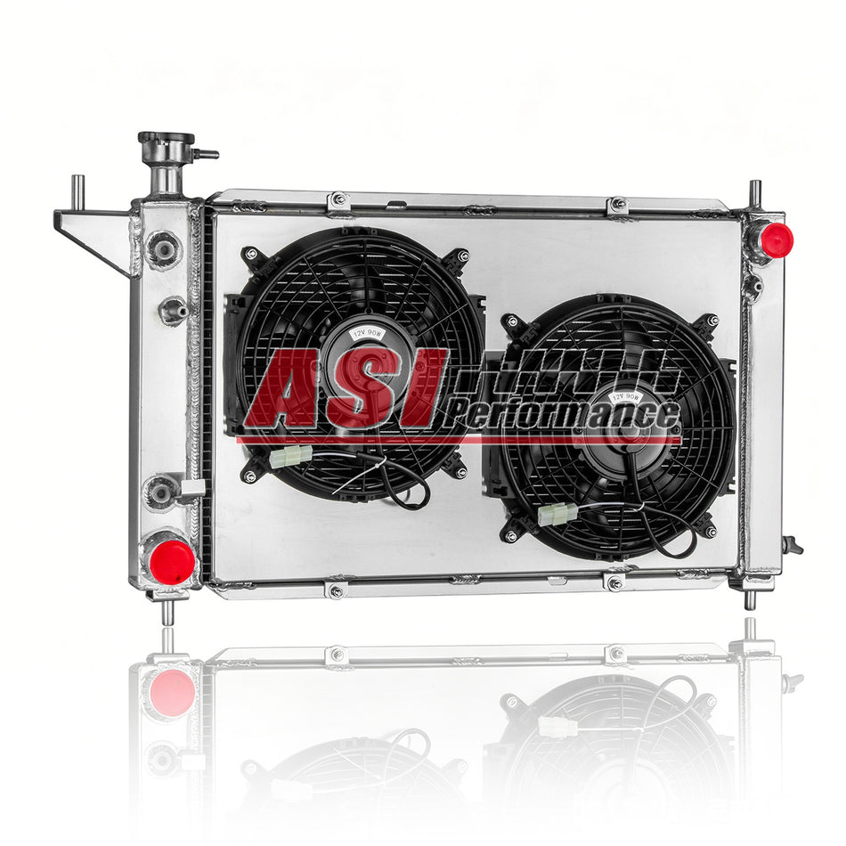 ASI Performance 3 Row Radiator+Shroud Fan For 1994 1995-1996 Ford Mustang V6 V8 3.8 5.0L AT MT