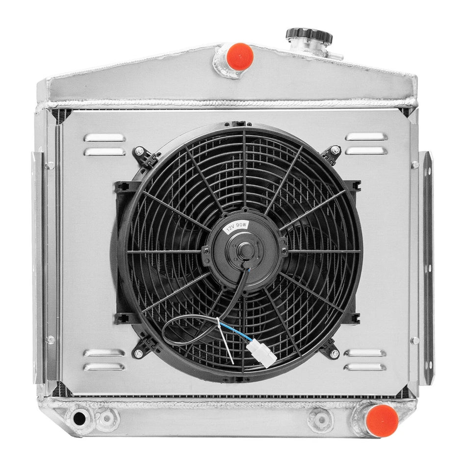 ASI Performance 3 Rows Aluminum Radiator Shroud Fan For 55-1957 Chevy Bel Air Nomad 4.3L 4.6L V8