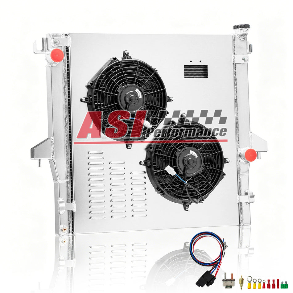 ASI Performance 2 Row Radiator Shroud Fan For 2003-2010 Dodge Ram 2500 3500 5.9L 6.7L L6 Cummins