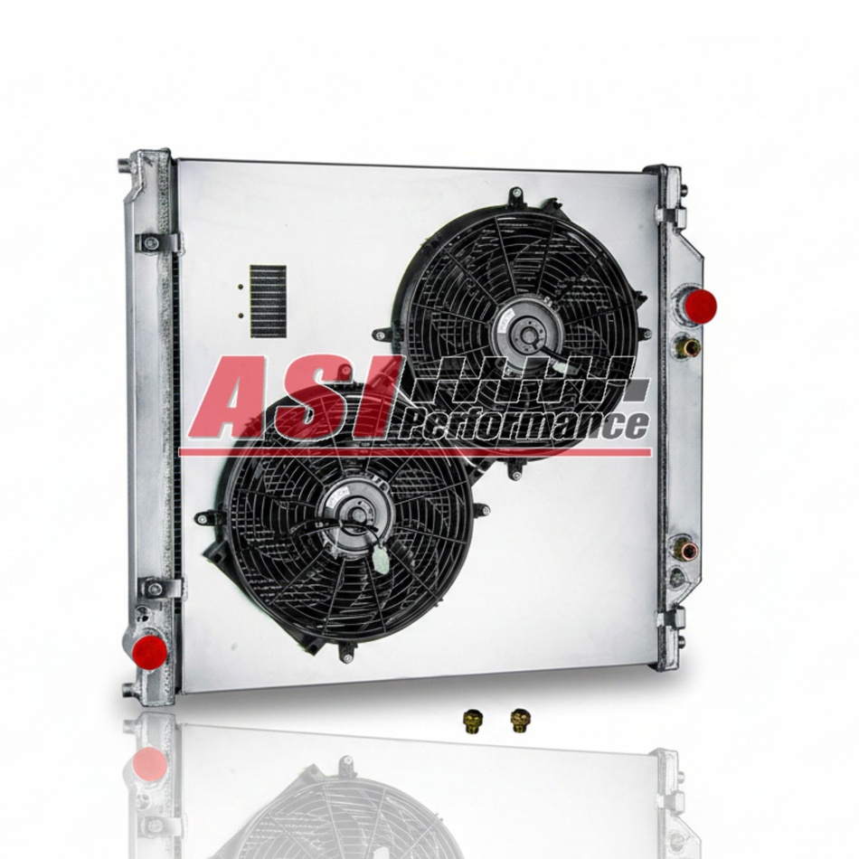 ASI Performance 2 Row Radiator Shroud Fan For 2003-2007 Ford F250 F350 F450 Super Duty 6.0L