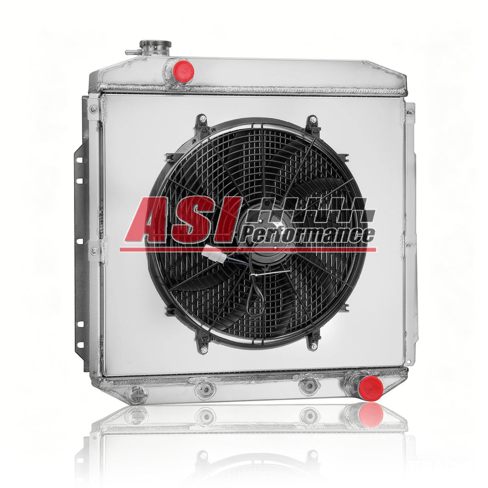 ASI Performance 4-ROW RADIATOR+SHROUD FAN For 1953-1956 Ford F100/F250/F350 4.2L Chevy Engine US