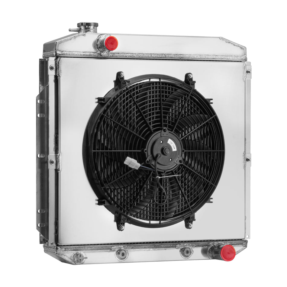 ASI Performance 4-ROW RADIATOR+SHROUD FAN For 1953-1956 Ford F100/F250/F350 4.2L Chevy Engine US