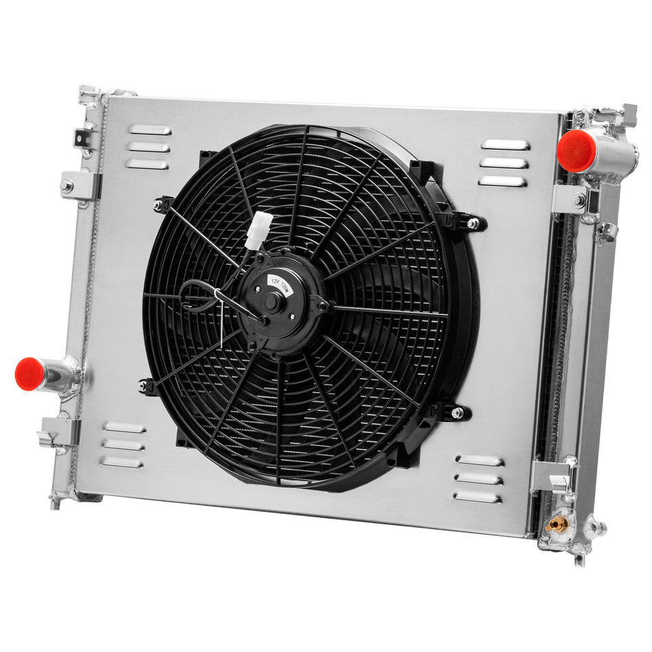 ASI Performance 2 Row Radiator+Shroud Fan Relay For 2005-09 Dodge Charger Magnum Chrysler 300