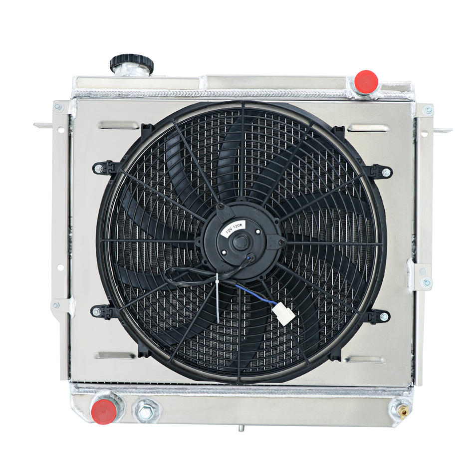 ASI Performance 4 Row Radiator Shroud Fan+Relay For 1984-1996 Jeep Cherokee Comanche Wagoneer