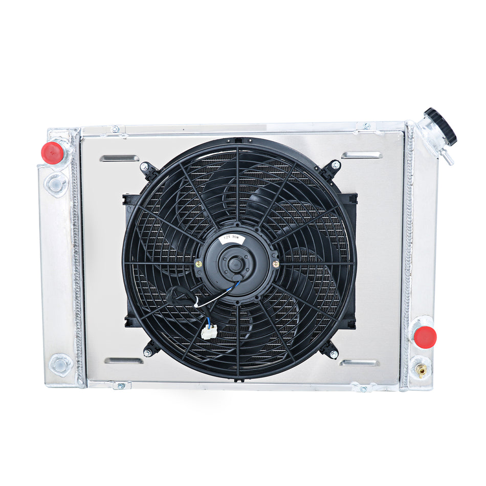 ASI Performance 3 Rows Radiator+Shroud Fan For 1984-1988 1986 Pontiac Fiero 2.5/2.8L L4 AT V6