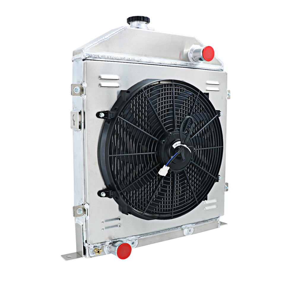 ASI Performance 3 Row Aluminum Radiator Shroud Fan For 1942-1948 1946 Ford Engine Configuration