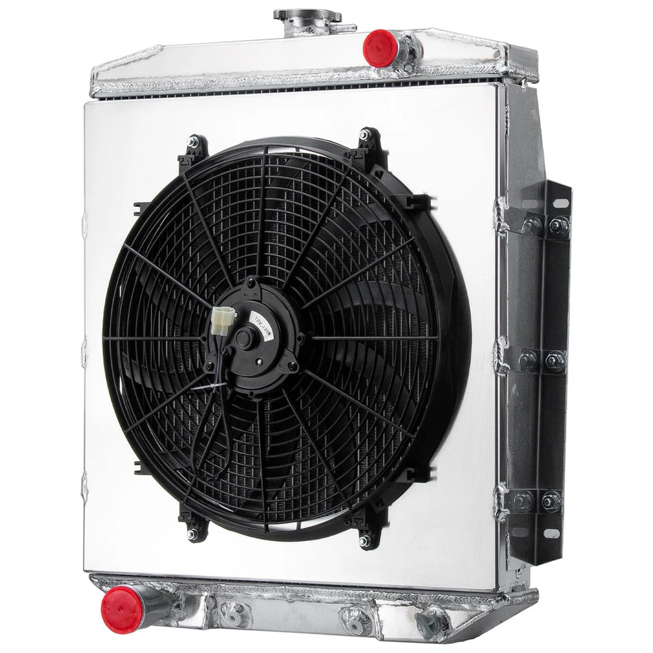 ASI Performance 4Row Radiator Shroud Fan Fit 54-1956 1955 Ford Country Squire Ranch Wagon