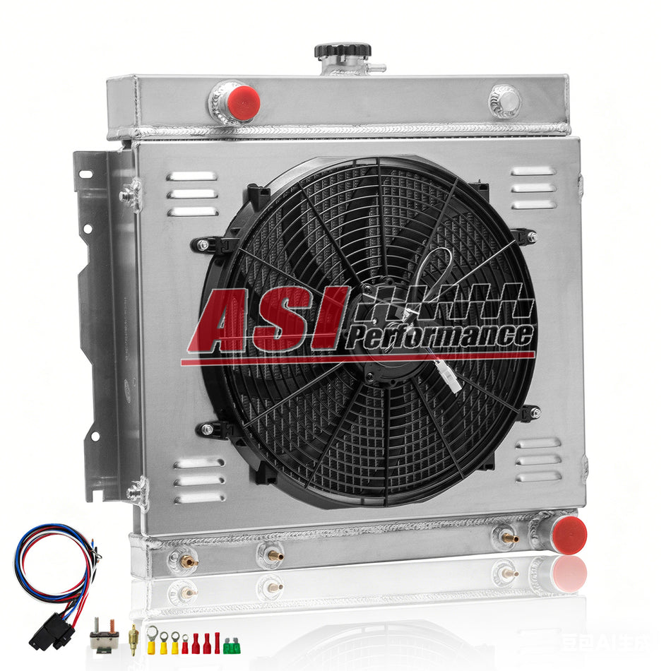 ASI Performance 2 Row Radiator Shroud Fan fit 1972-1979 Dodge D B W 100 200 300 D150 5.2L