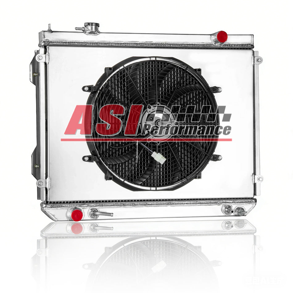 ASI Performance 4 Row Aluminum Radiator Shroud Fan For 1995-04 Toyota Tacoma 2.4L l4 3.4L V6 AT