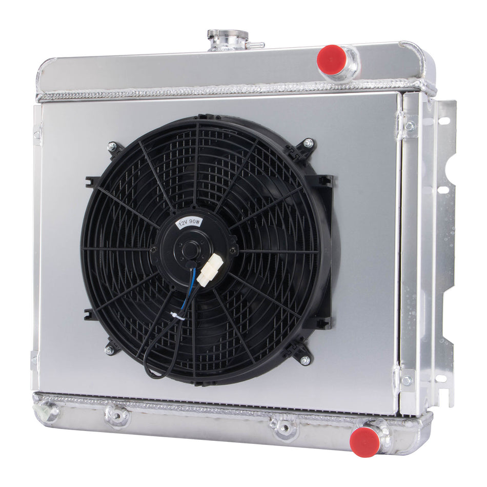 ASI Performance 4 Row Aluminum Radiator Shroud Fan For 1968-1973 1971 Dodge Dart Plymouth Duster