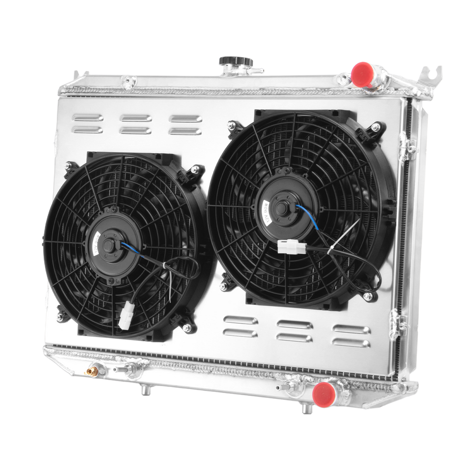 ASI Performance 2 Row Radiator+Shroud+Fan Relay Fit Nissan Navara D21 2.0L-3.0L 1986-1997 AT/MT.