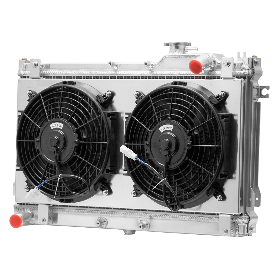 ASI Performance 2Rows Radiator Shroud&fan For 90-93 Mazda Miata MX5 1.6L/1.8L L4 MT 1990-1997