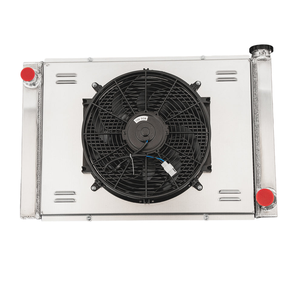 ASI Performance Upgrade 2 Rows Radiator Shroud Fan Kits For Chevy GMC SBC BBC Engine 28" X 19"