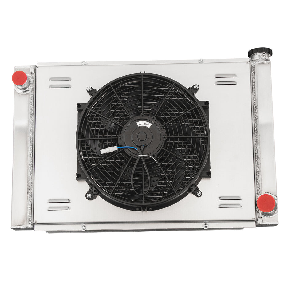 ASI Performance Universal Overall Size 28" X 19" 3-Row Radiator Shroud Fan For Chevy GM SBC BBC